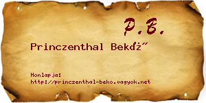 Princzenthal Bekő névjegykártya